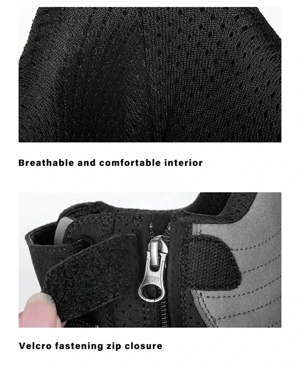 Ghete de motocicletă respirabile ZhejiangCN pentru bărbați - Mărimea EU 42, partea superioară din piele, impermeabile