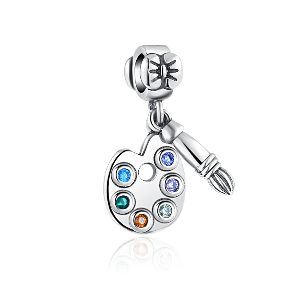 Neue 925 Silber Lernhilfe Schultasche Uhranhänger Charms Beads Fit Original Pandora Armband DIY Schmuck Für Frauen 2024