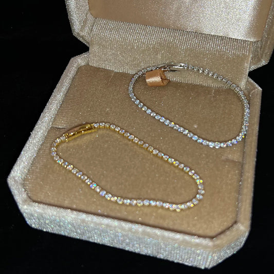 Luxus Klassisch Voller Strass 18K Gold Plattiert Armbänder Für Frauen Funkelnd Einfach Zirkon Armbänder Schmuck Geburtstag Geschenke