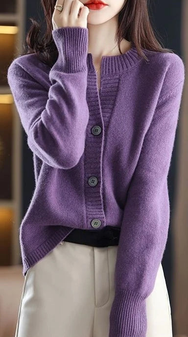 RankSweet Cardigan Winterschnitt Korean Style - Kuscheliger Strickpullover, Größe M, Gewicht 120–220 g/m²