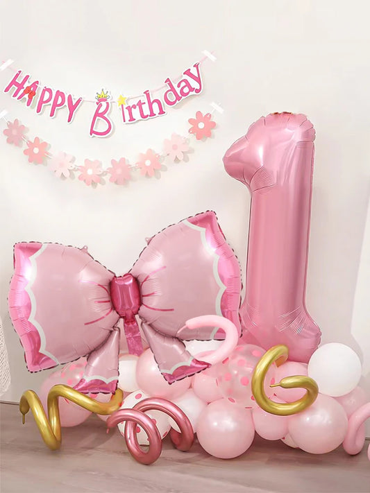 Choice 32 Zoll Zahl Folienballon Schleife - 2 Stück Rosa