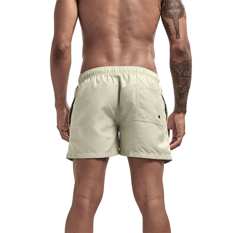 Herren Schwimmhose Taschen Mesh-Futter Schnelltrocknend Casual Board Shorts