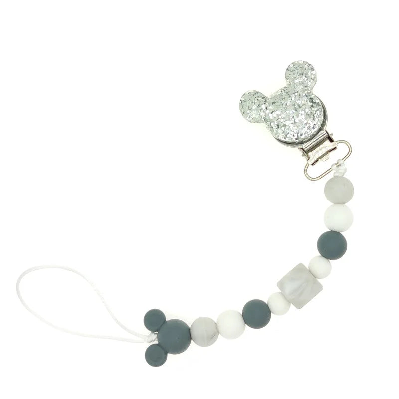 Baby Pacifier Clips Chain Silicone Beads Teether Toys Dummy Holder Pacifier Chain Gift