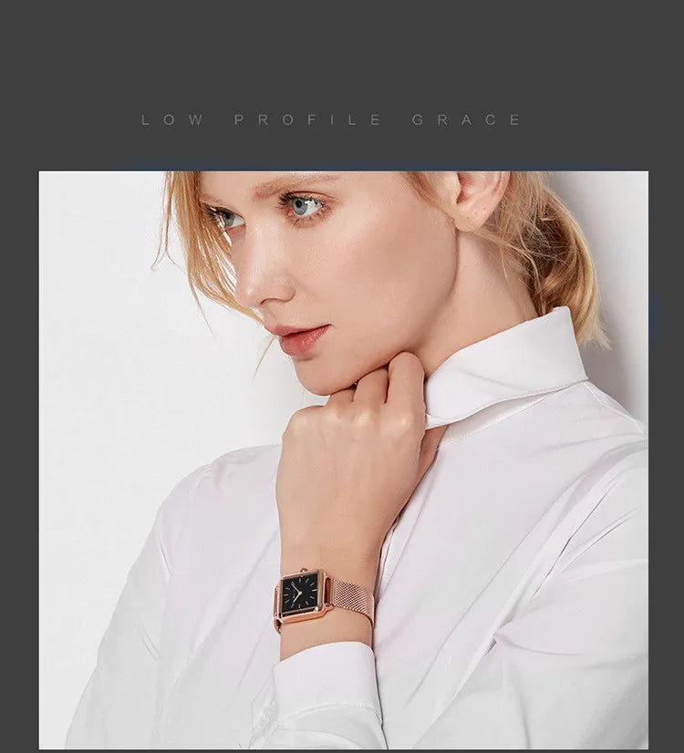 Luxuriöse Strass Damenuhren - Top Marke Elegante Quadratische Analog Quarz Uhr - Modische Damenuhr Geschenk