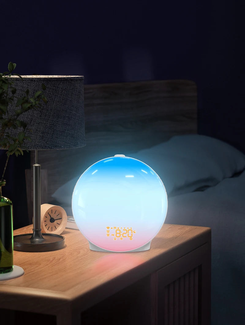 Wake Up Light Alarm Clock Sunrise/Sunset Simulation Digital Clock with Night Light FM Radio Desk Clocks Niditon