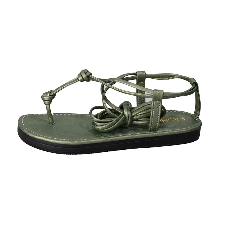 Sandalen 2025: FMZXG Flat Sandals Women's 2025 Summer Open-toe Leg Lace-up - Sandals Non-slip Casual Fashion Lace-up Roman Women's Shoes Large Size Collection