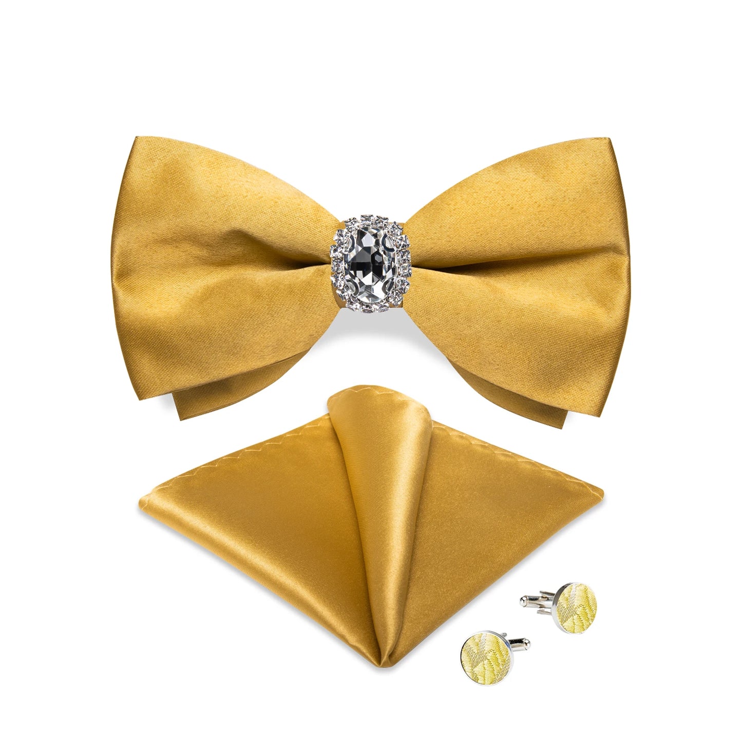 Designer Men's Silk Bowties Pocket Square Cufflink Set for Man Wedding Pre-tied Bow Ties Fashion Butterfly Knot Business Bowties