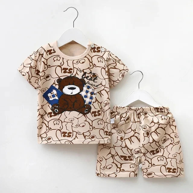 MINISOCN Baby Sommer Kurzarmset - Baumwolle 0-3M Jungen