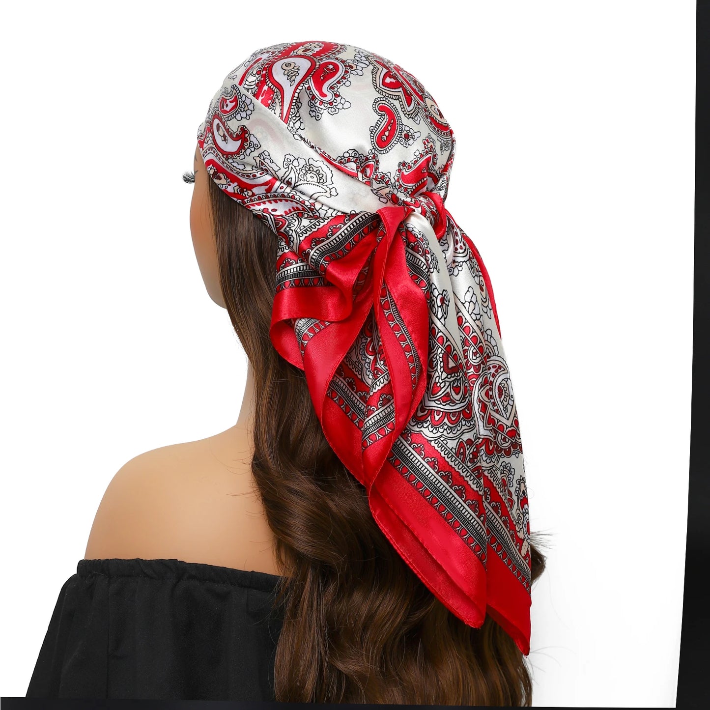 Kopf Foulard Seidenglanz - 90x90 cm Polyester weich