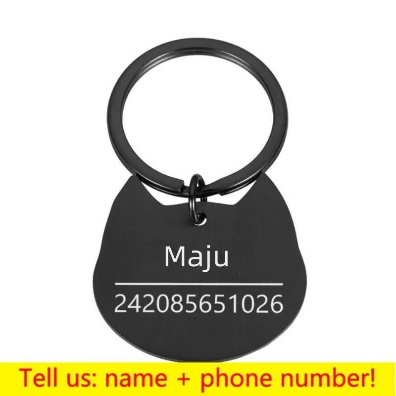 COOYOMOO Personalisierte Gravierte Katze Hund 2025: Haustier ID Tag Anti-Verlust Halsband Anhänger - Gravur Name Welpen Katzen Edelstahl Silber Gold Roségold