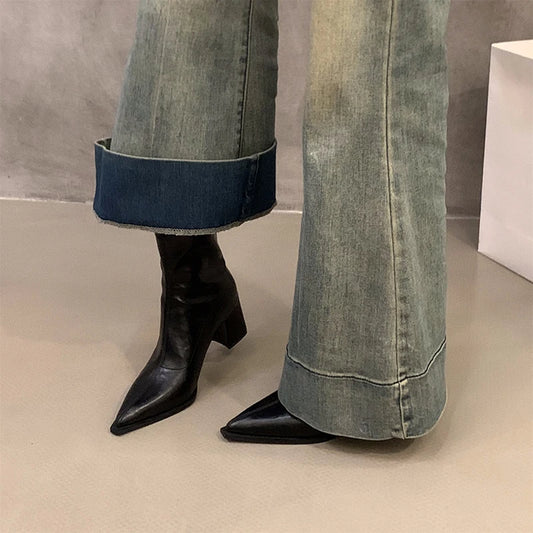 Ghete Chelsea UETEEY, de designer, vintage - Înălțimea tocului 5-8 cm, EU 36-41