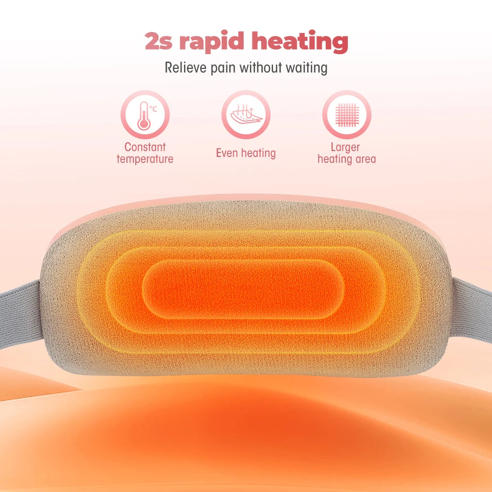 Menstrual Heating Belt 3 Gears Vibrating Electric Belly Massager Period Pain Relief Waist Stomach Abdominal Warming Belt Pad