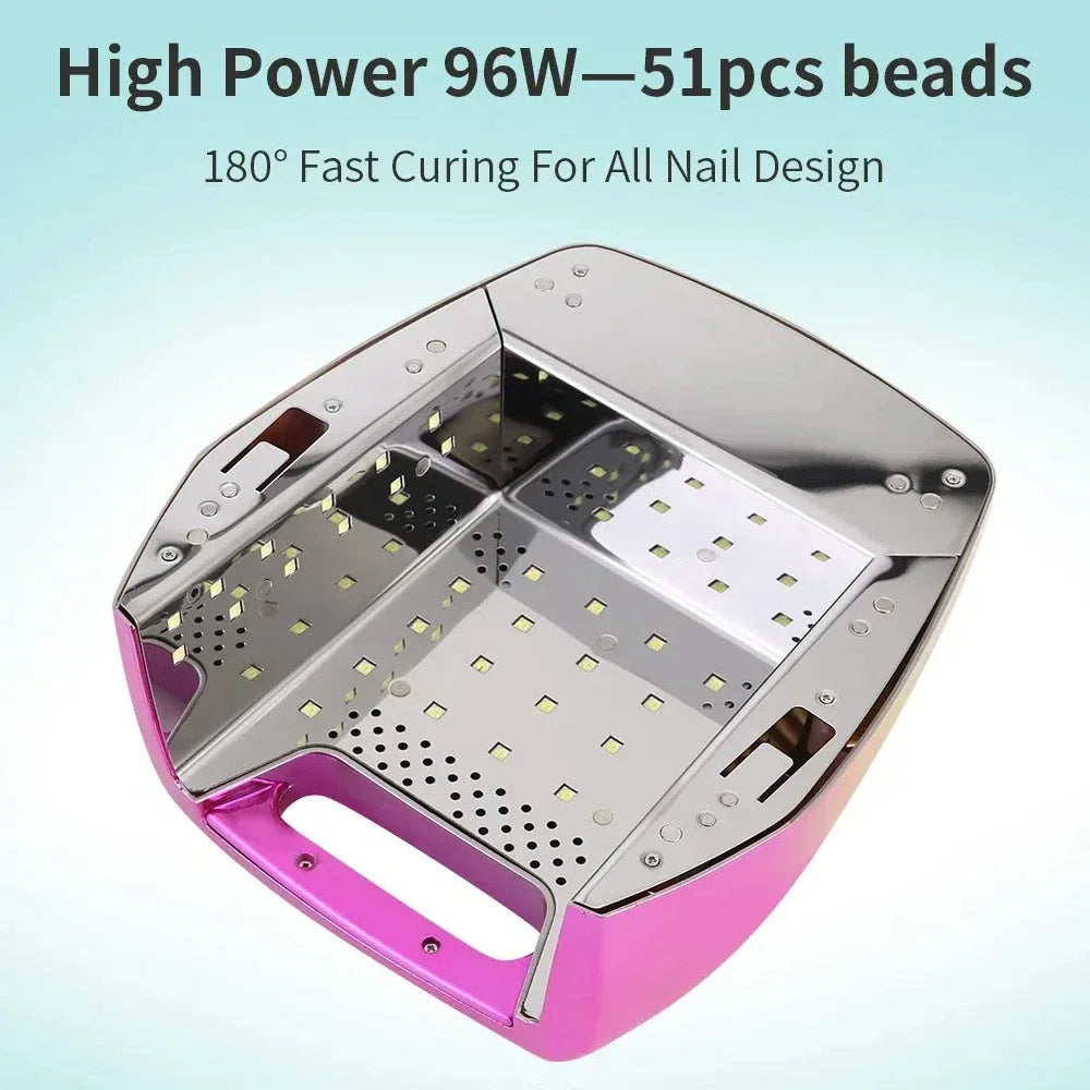 Cordless UV Nail Lamp 51LEDs 96W Professional LED Nail Lamp with Touch Display UV Light for Gel Nails Built-in 3-Timer Modes