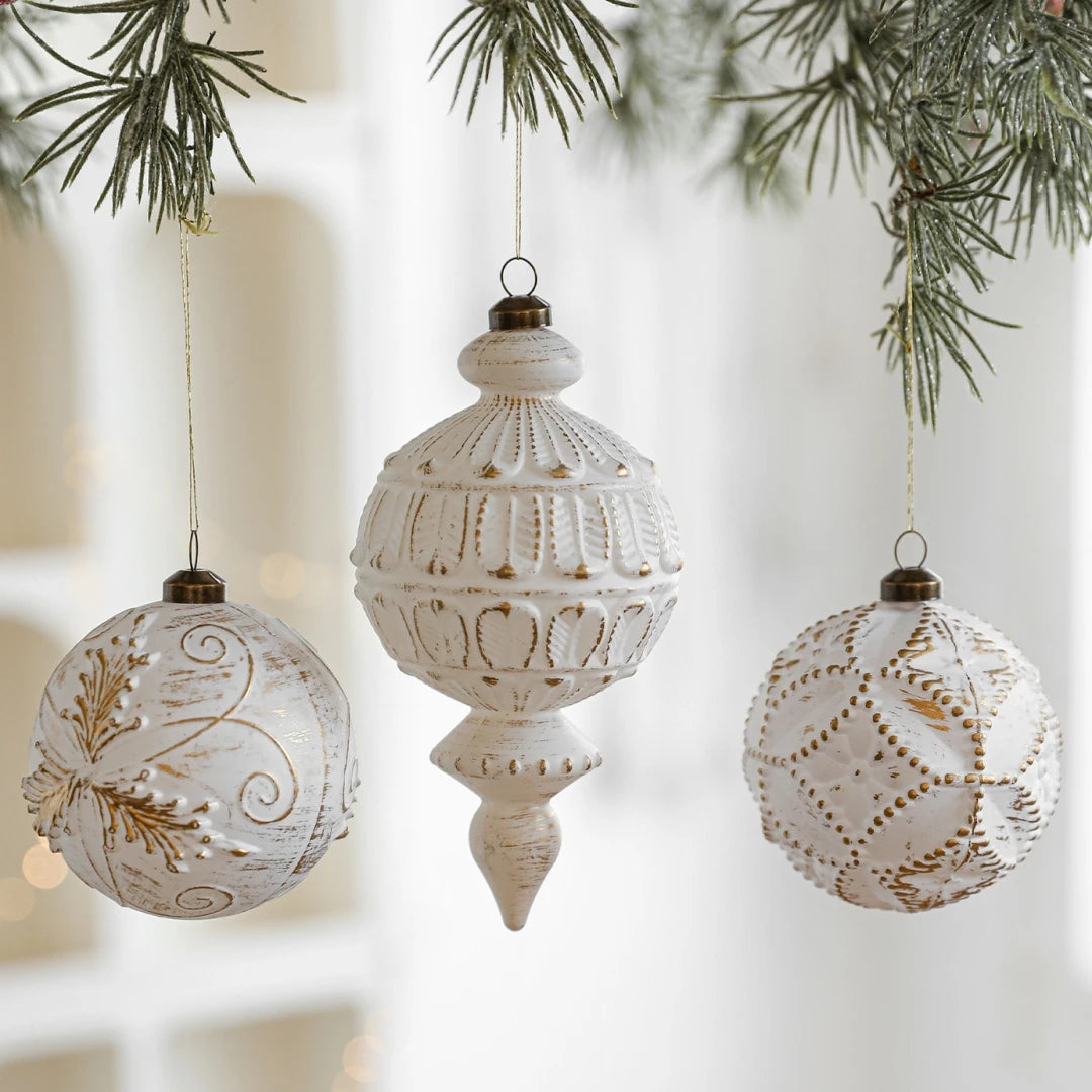 Weihnachten Hängende Anhänger Retro Weiß Gold Ornament Matte Schneeflocke Dekoration Hochwertige Weihnachtsbaum Dekoration Für Fenster