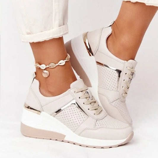 ZX12176 Plateausneaker Mit Reißverschluss - Gummi 3cm