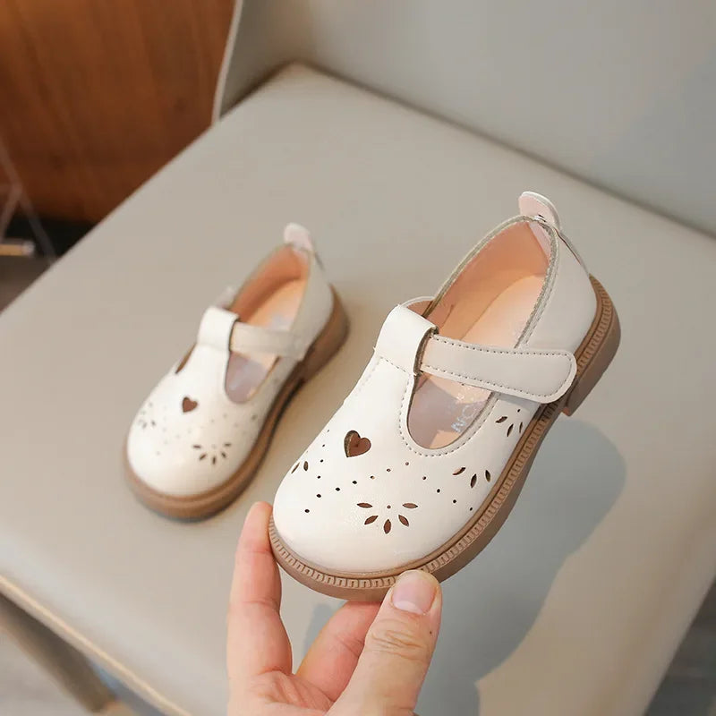 Mädchen Kleine PU Leder Schuhe 2025 - Frühling Sommer Baby Weiche Sohle - Prinzessin Einfarbig Casual Schul Loafer
