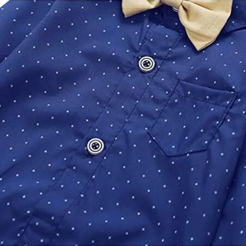 Kabeier Baby Anzug Formal Mit Hosenträgern - 3-24M Blau