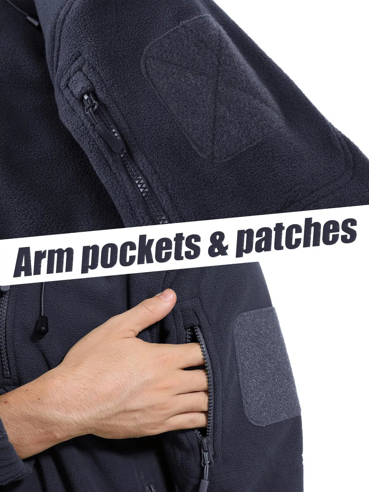 Tacvasen Kapuzen-Fleecejacke - winddicht, warm, Gr. S-XXL