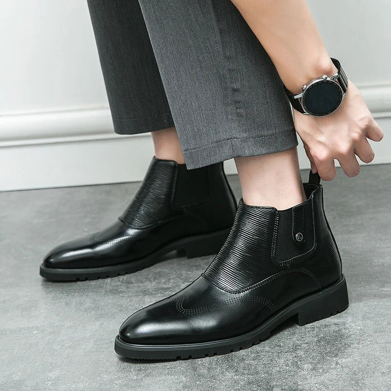 Golden Sapling Chelsea Boots Slip On - Knöchelhoch, EU Größe 42, Flacher Absatz Bequem