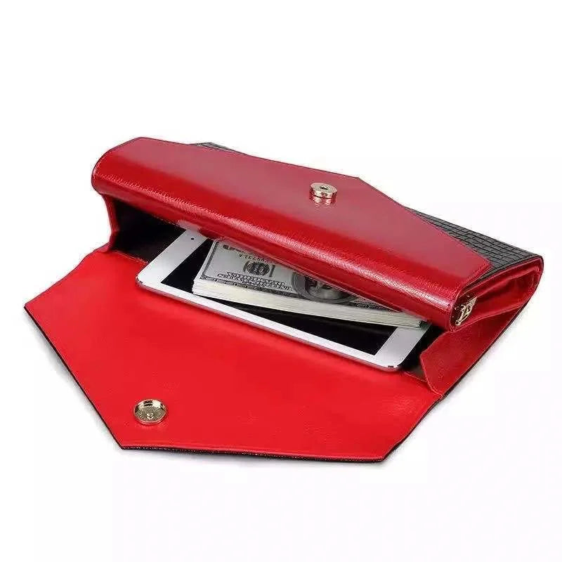 Crocodile pattern leather bag women cowhide shoulder clutch