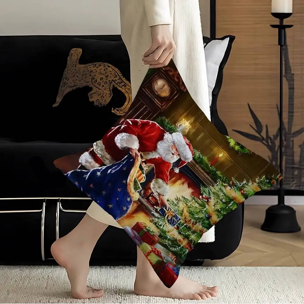 Merry Christmas Pillow Gift Home Office Decoration Bedroom Sofa Car Cushion Cover Case 45x45