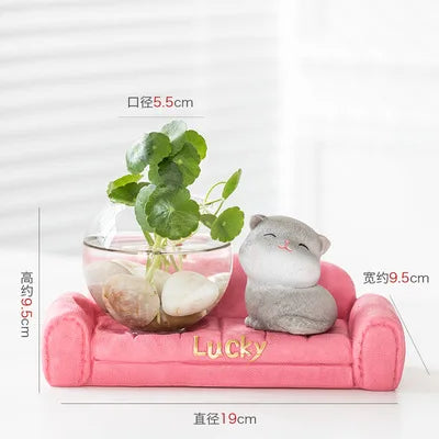 Creative Hydroponic Plant Vase Glass Transparent Container Dish Water Planting Flower Pot Living Room Decoration Decoration