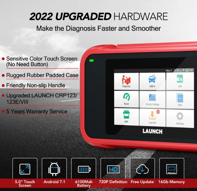 ForLAUNCH X431 CRP129E V2.0 Vehicle o.bd2 Scanner Diagnostic Tool Auto o.bd Eo.bd ABS SRS TCM Code Reader for Car Engine