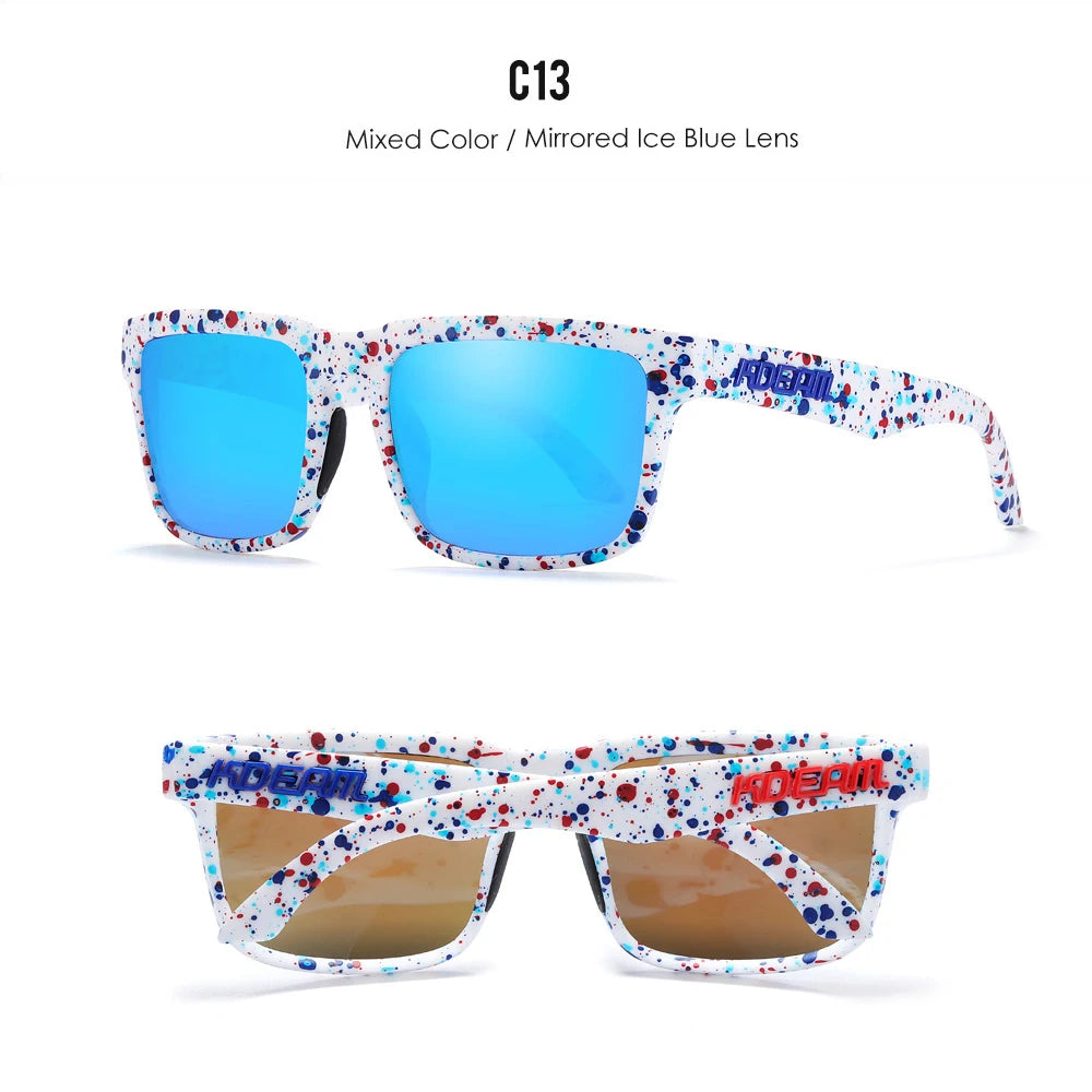 KDEAM Herren Polarisierte Sonnenbrille Quadratisch Casual Outdoor Sonnen Brille Frauen Unisex Sonnenbrille für Paare mit Neuer Verpackung