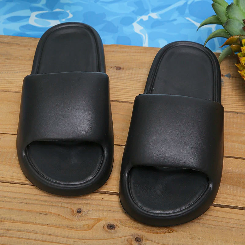 Lucyever 2024 Weich Sohle Eva Hausschuhe für Frauen Leichtgewicht Rutschfest Heim Hausschuhe Frau Sommer Dick Plattform Strand Flip Flops