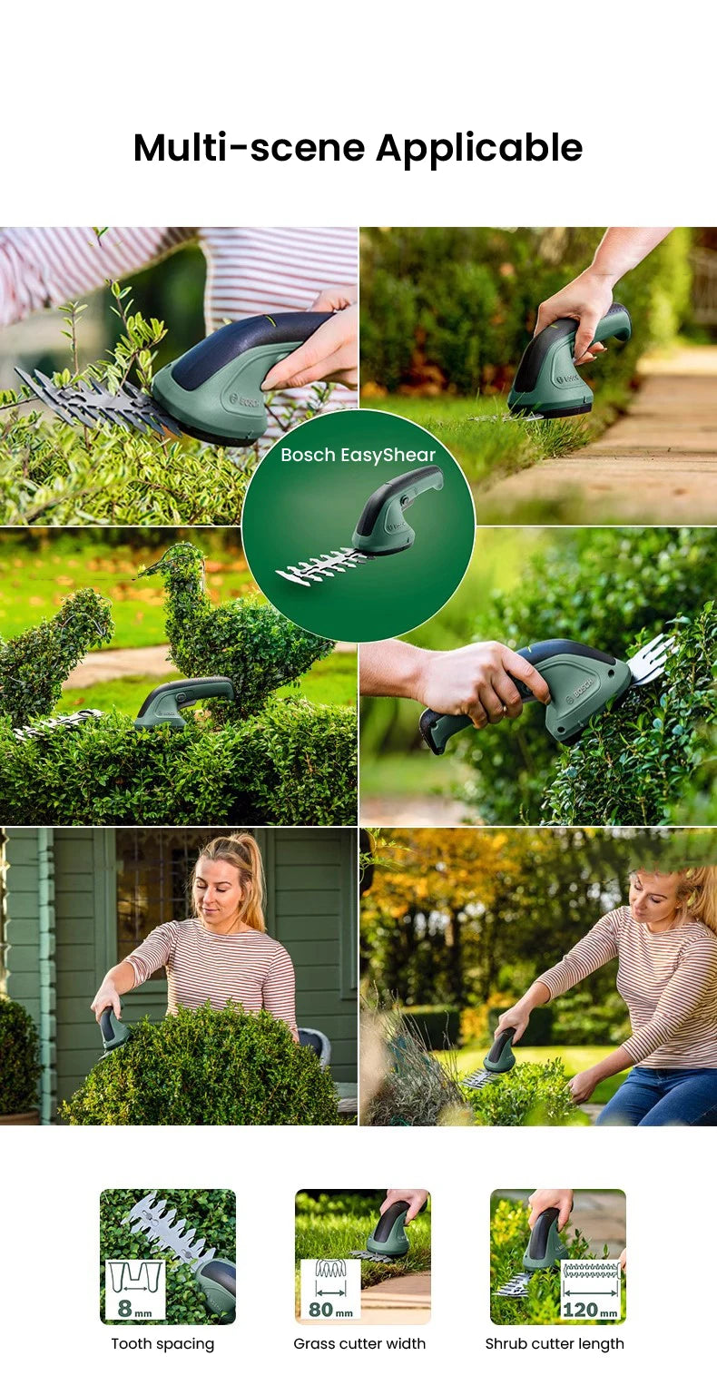 Bosch Elektrisch Hecken Trimmer 2025 - Kabellos Beschneidung Scheren Batterie - Aufladbar Scheren Hecken Schneider Gras Bonsai Strauch Garten Power Werkzeuge