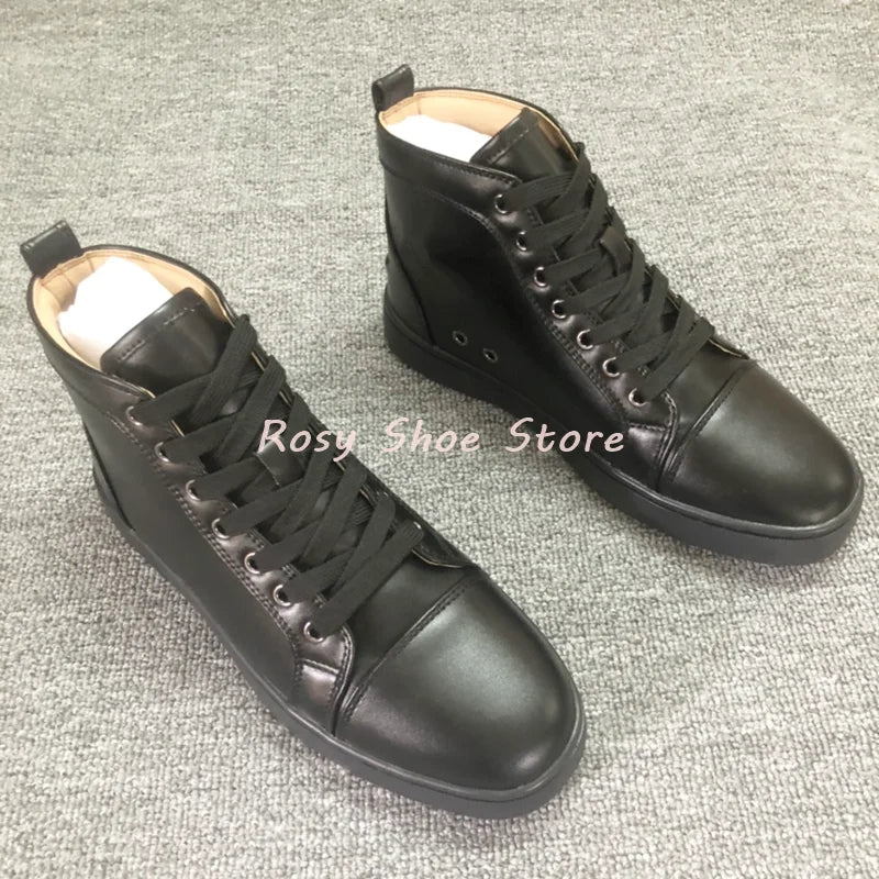Unisex Schwarze Trainingsschuhe - Vielseitige Runde Zehen Schnür-Sneaker - Flache Komfortable Schuhe Frühling Herbst