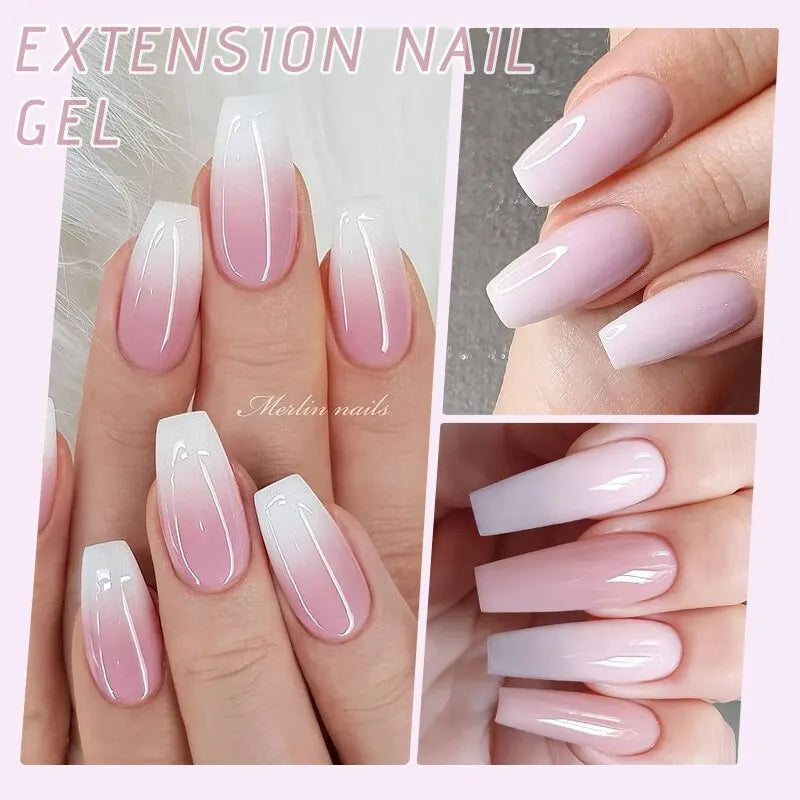 UR SUGAR 6Pcs/Set 15ml Nail Extension Gel Soak Off UV LED Acrylic Crystal White Clear Nude Gel Nail Polish UV Gel Polish