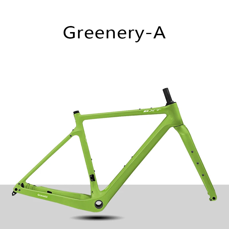 BXT Carbon Gravel Bike Frame Fully Hidden Cable Carbon Frame Fork Thru Axle Gravel Disc Brake Carbon MTB Road Bicycle Frame 27.5