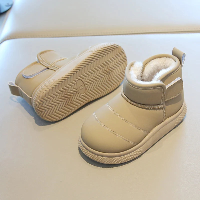 Kinder Schneestiefel Prägnanter Stil Plüsch Chunky Winter Kinder Kurzstiefel Einfarbig Slip-on Unisex Klassische Jungen Mädchen Schuhe