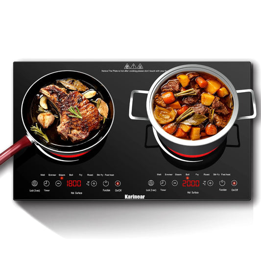 Elektro-Kochfeld 2025: Karinear 2 Burners Ceramic Electric 60x35 Countertop Built-in 110-120V 220-240V Collection