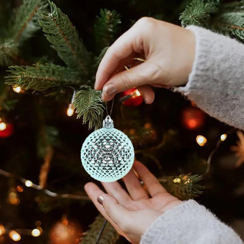 Choice Weihnachtskugeln Glitzer - 12er Set Durchmesser 6 cm Kunststoff