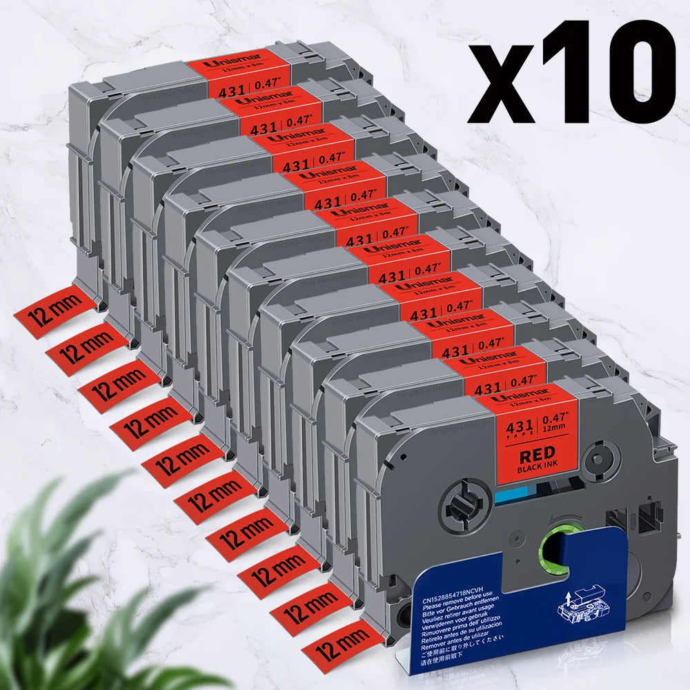 Label-Bänder 2025: 5PK-10PK TZe231 Compatible - Brother P-touch White Lamination Collection