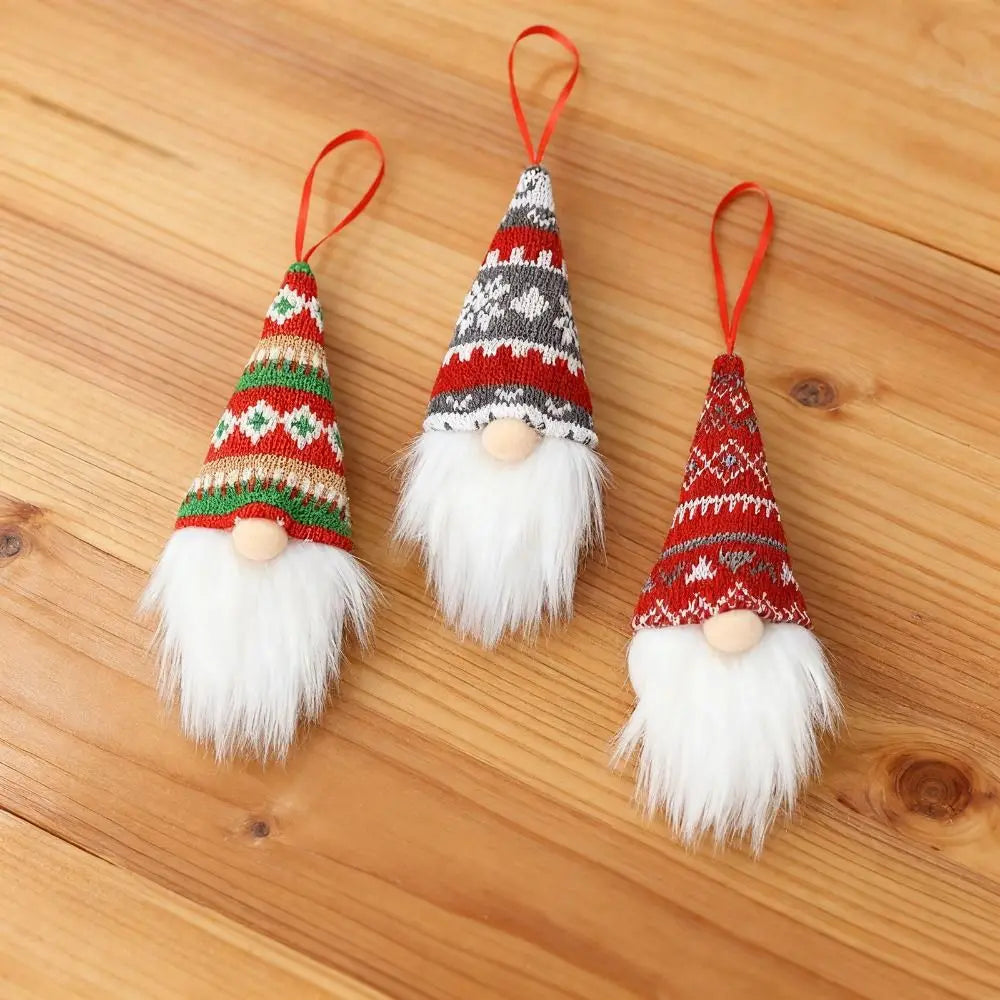 3/6Pcs Kreative Weihnachtsdekoration Anhänger Gesichtslose Puppe Plüsch Zwerge Hängen Weihnachtsbaum Anhänger Einfach Zu Hängen