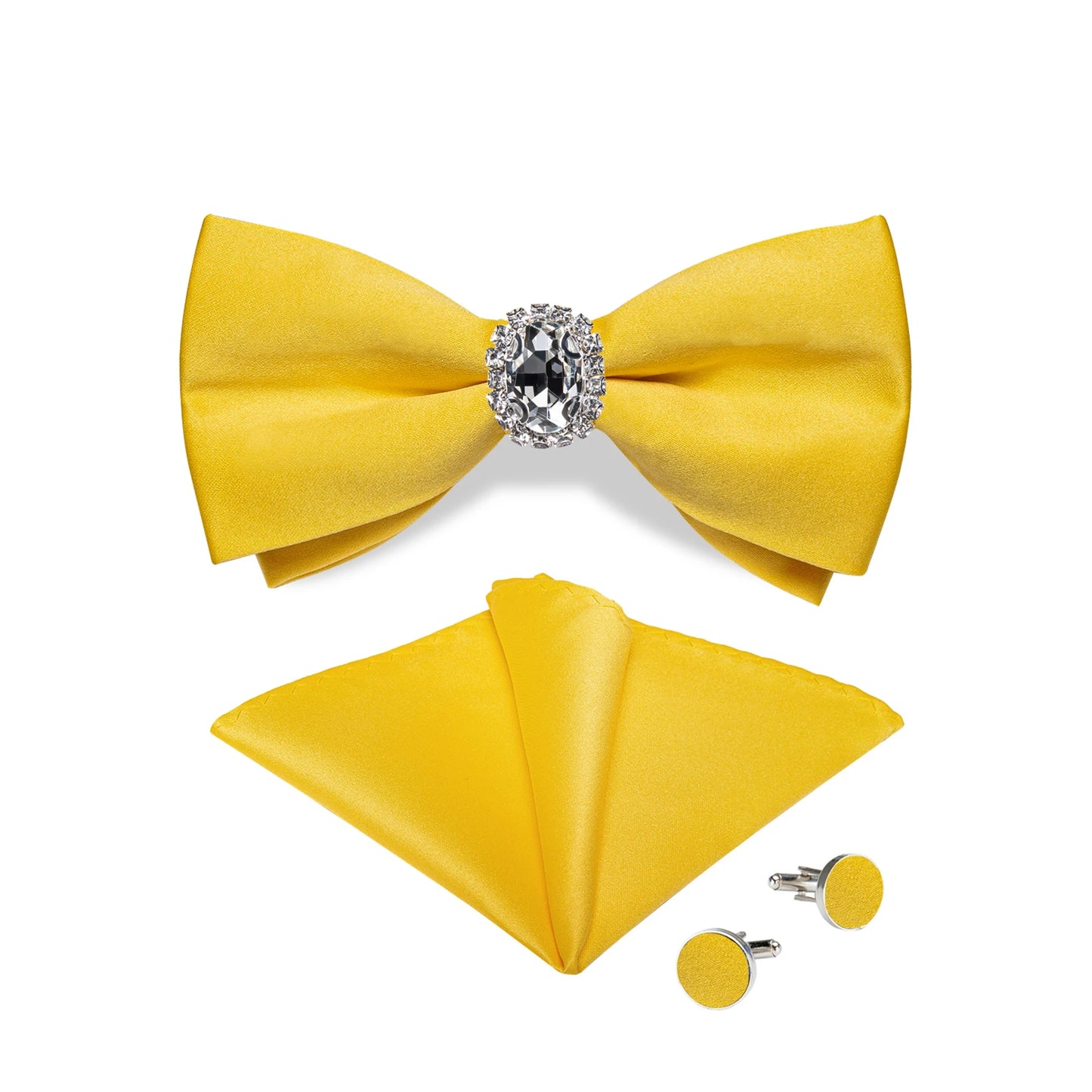 Designer Men's Silk Bowties Pocket Square Cufflink Set for Man Wedding Pre-tied Bow Ties Fashion Butterfly Knot Business Bowties