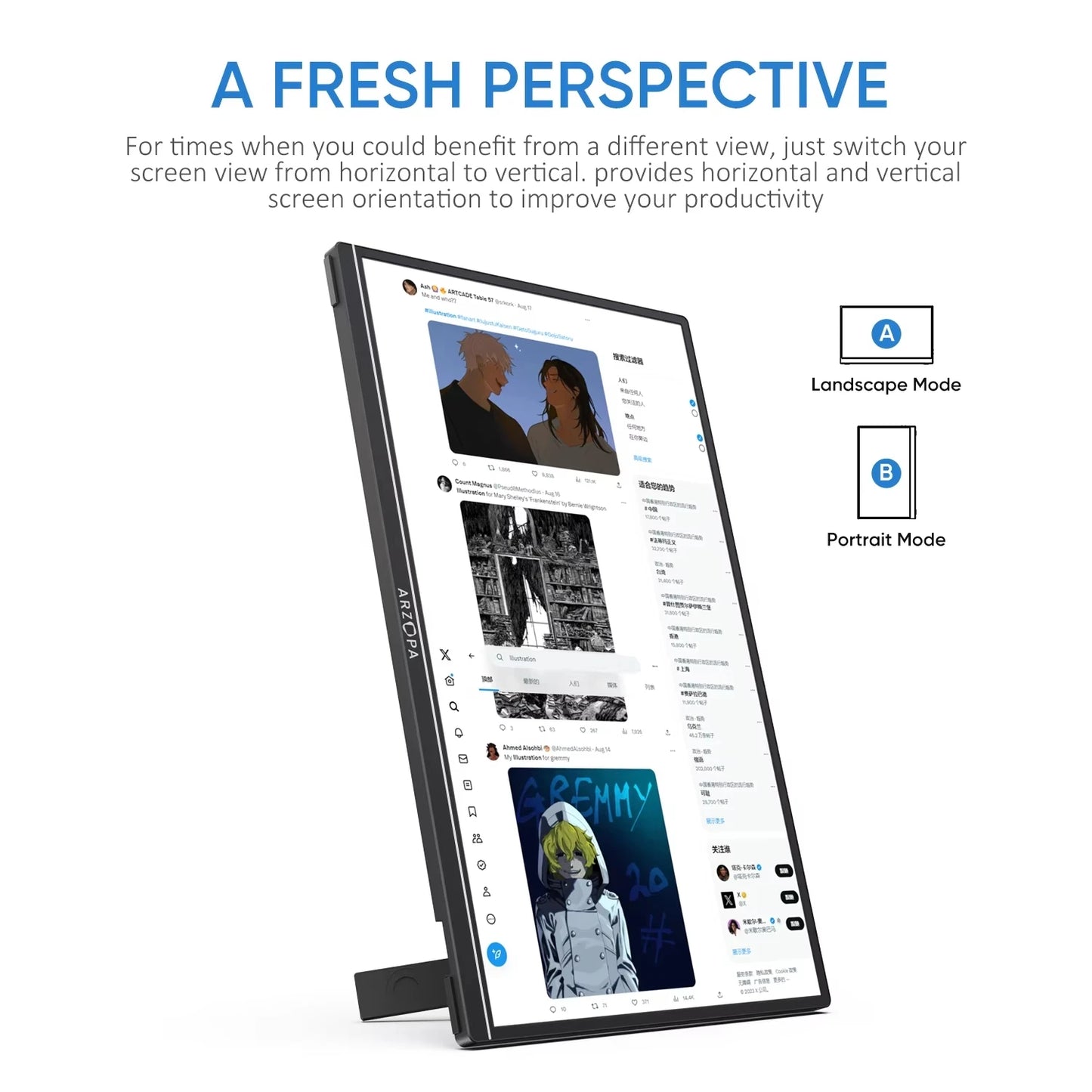 ARZOPA Z1RC 2K Tragbarer Monitor - 16 Zoll, 60 Hz, 2560x1600