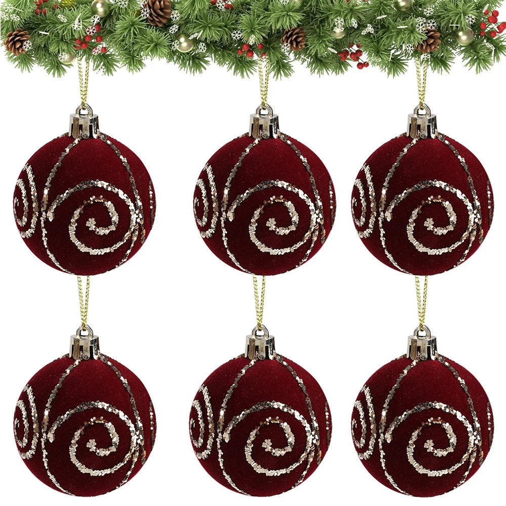 Choice Christbaumkugeln Flockierte Kugel - Durchmesser 5 cm, 6 Stück