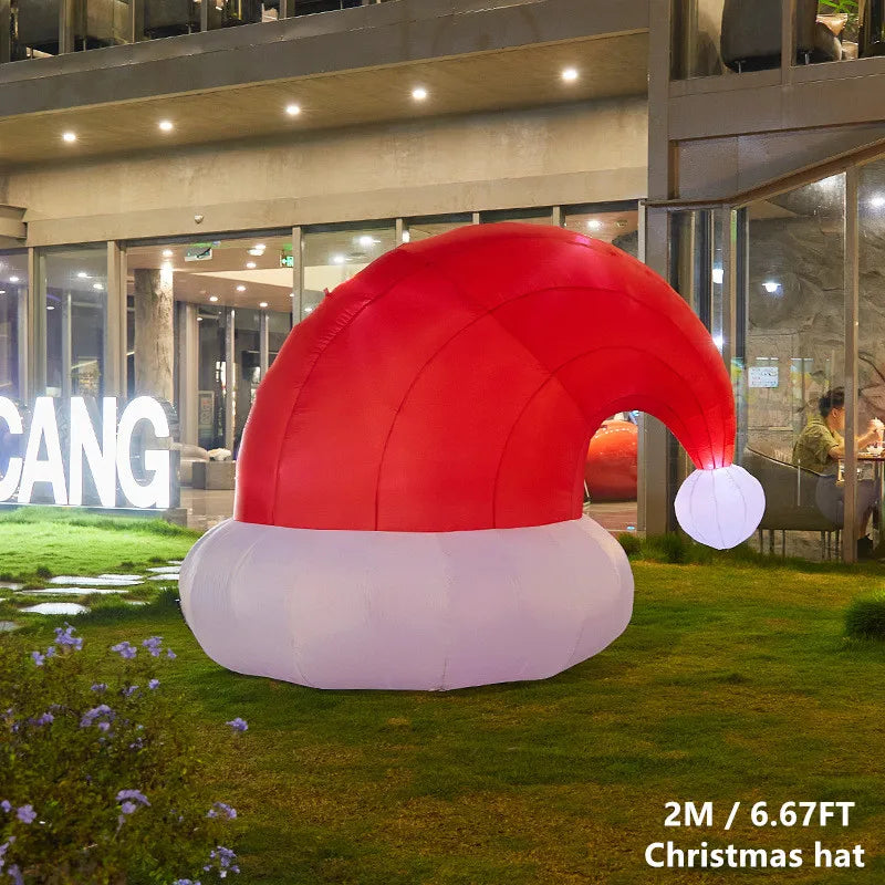 Christmas Inflatable Model,climbing Wall Santa Claus Glowing Inflatable Model, Outdoor Garden Scene Decoration Hanging Ornaments