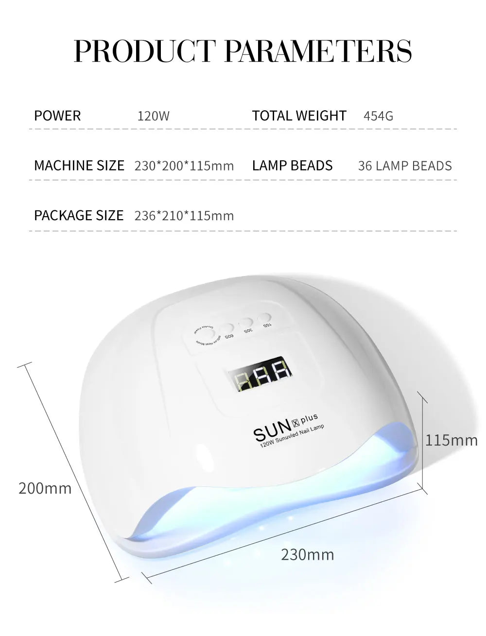 High Power SUN X PLUS Nail Lamp Phototherapy UV Led For Drying All Nail Gel Polish With LCD Touch Smart Sensor Manicure Salon