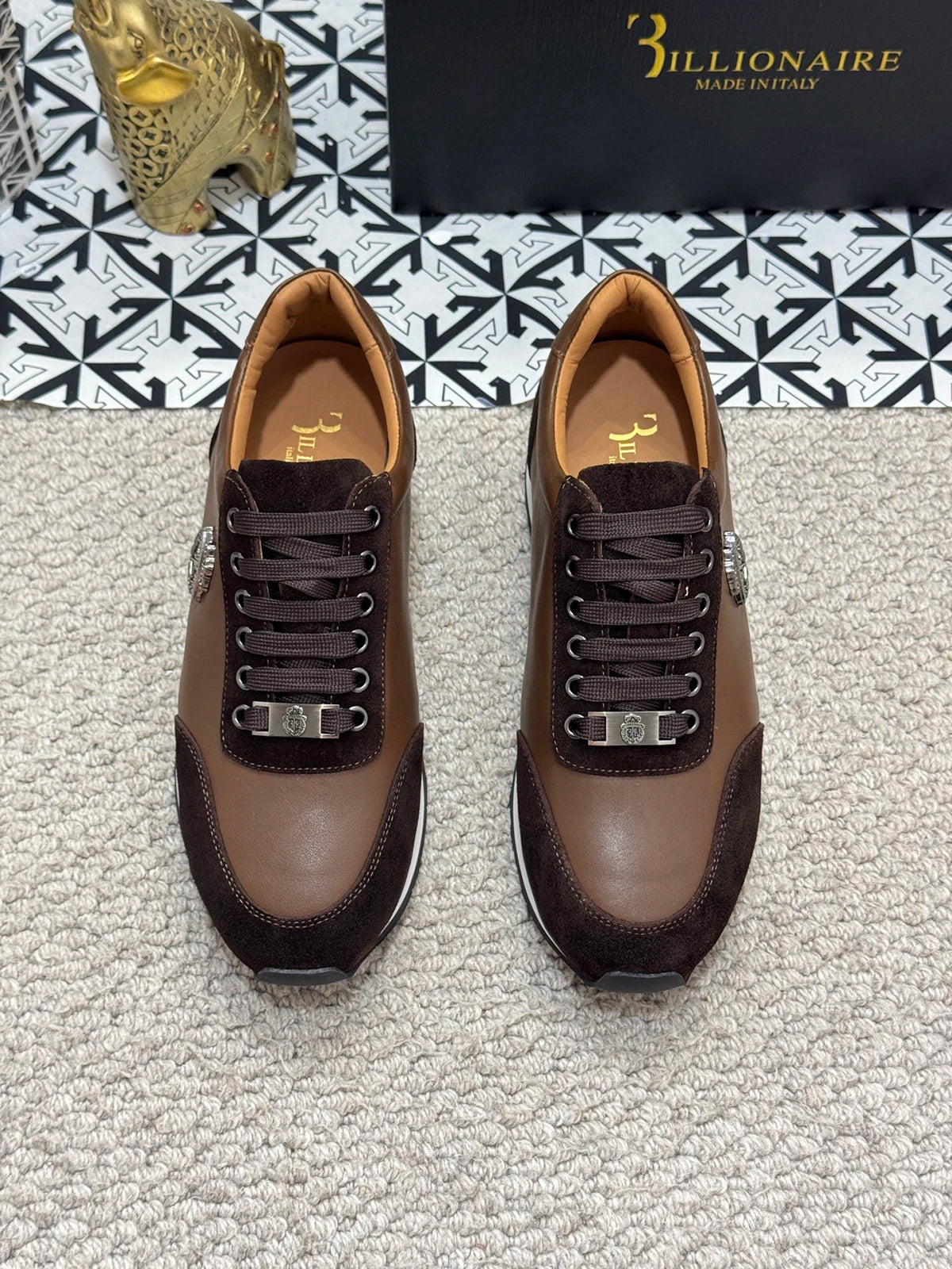 BLSK CPRT Slip On Sneaker Stickerei Design - Größe 39-45, Rindsleder Innenfutter, Gummisohle