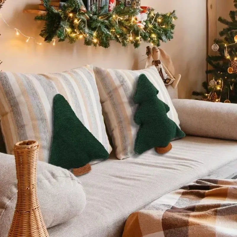 1pc Christmas Tree Pillow Cushion Pillow PP cotton Christmas Tree Pillow Ornament home Decoration Christmas gift 30x25cm