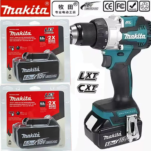 Genuine Makita 18V Battery With Charger,Makita 18 V Battery 6.0Ah 5.0ah,,Rechargeable Lithium Ion For BL1850 LXT400 Power Tool