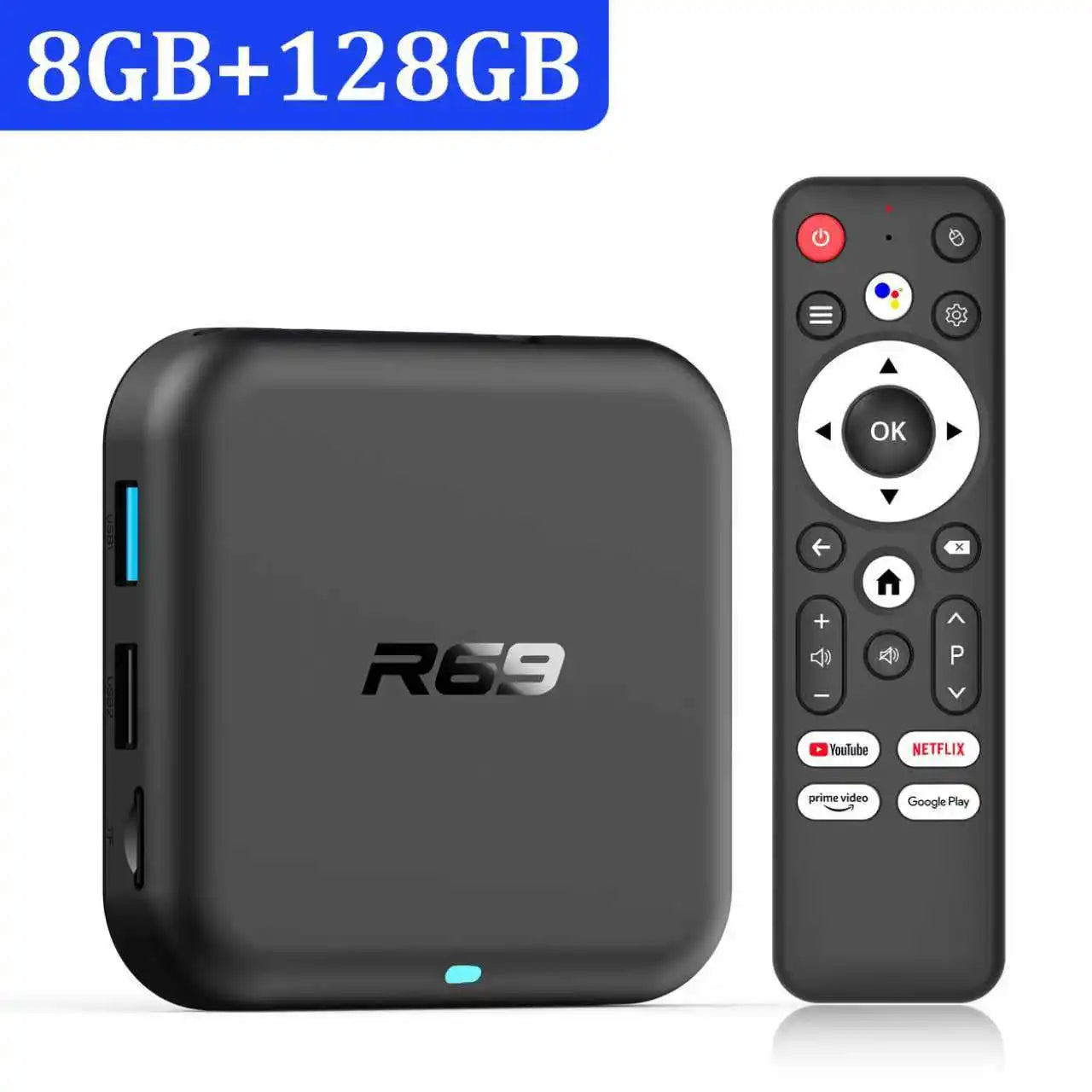 Janmifly R69-1 4K Android TV Box - 6 GB RAM 128 GB ROM 5V 2A