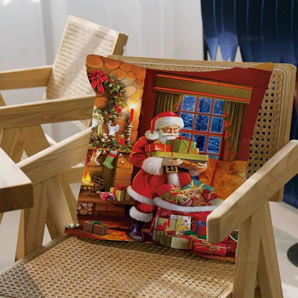 Merry Christmas Pillow Gift Home Office Decoration Bedroom Sofa Car Cushion Cover Case 45x45