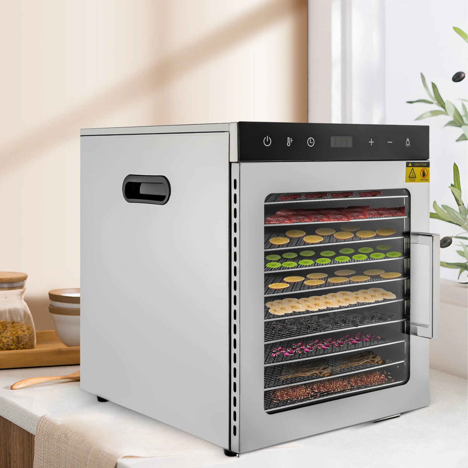 DörrPro SS-10H Dehydriergerät - 10 Einsätze 800W Kompakt Maße by Golden Bridge Store