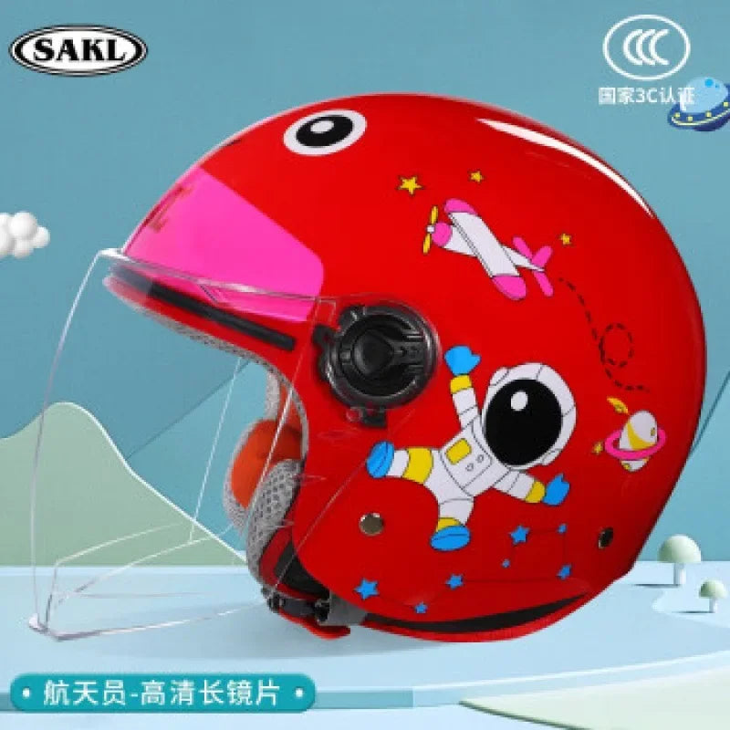 Children Cartoon Cute 4 season Motorcycle helmets Open face electric car bike child helmet for kids boy girl unicorn casco moto
